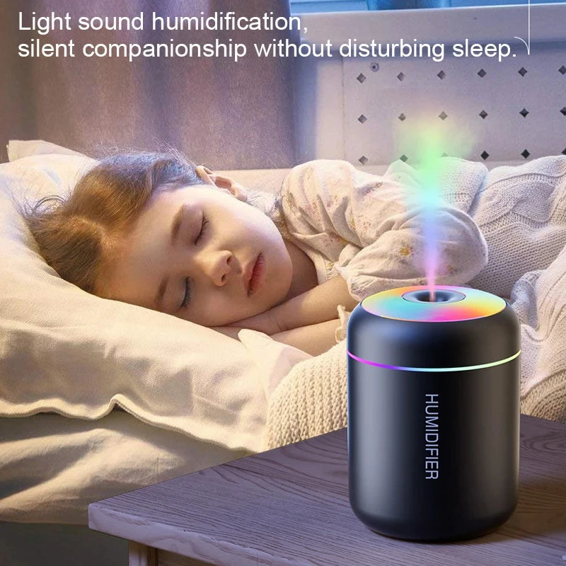 HOMEFISH Mini Air Humidifier Usb Aroma Diffuser Essential Oil Purifier Cool Mist Sprayer  Home BedroomLED Desktop humidificador
