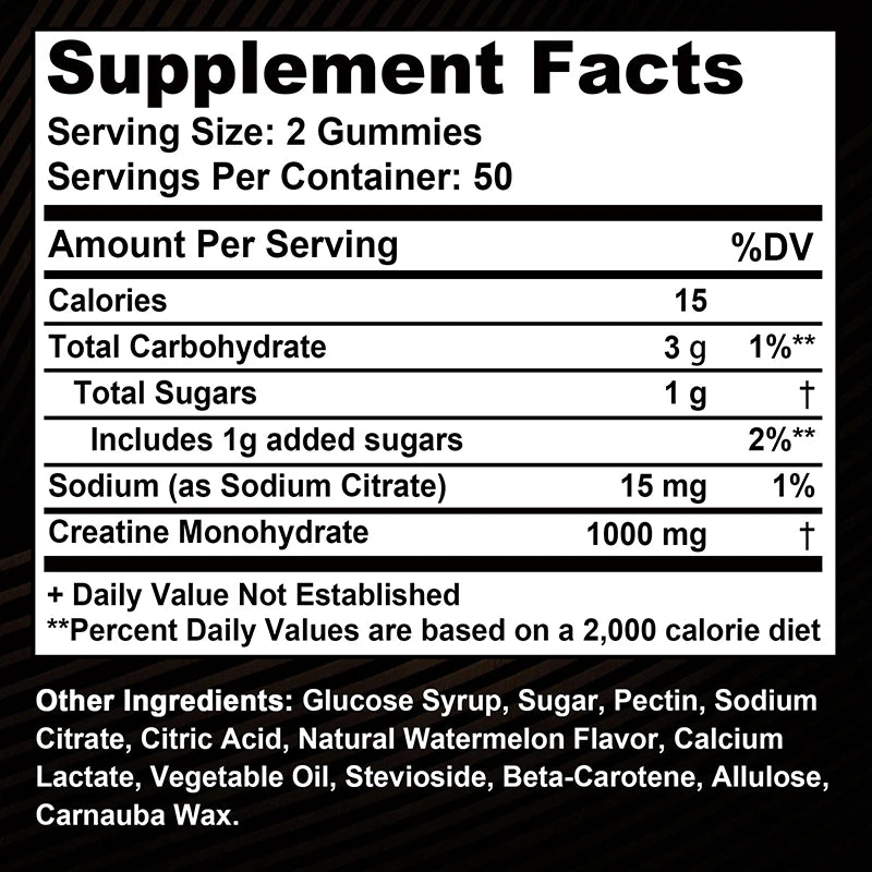 Pure Creatine Monohydrate Performance Gummies